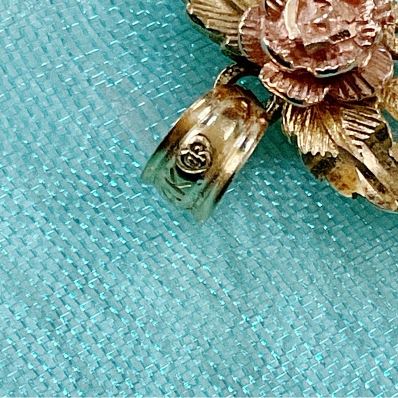 Vintage 14K Gold “I Love You” Heart Pendant Carla Corp Rose Detail - Picture 11 of 14